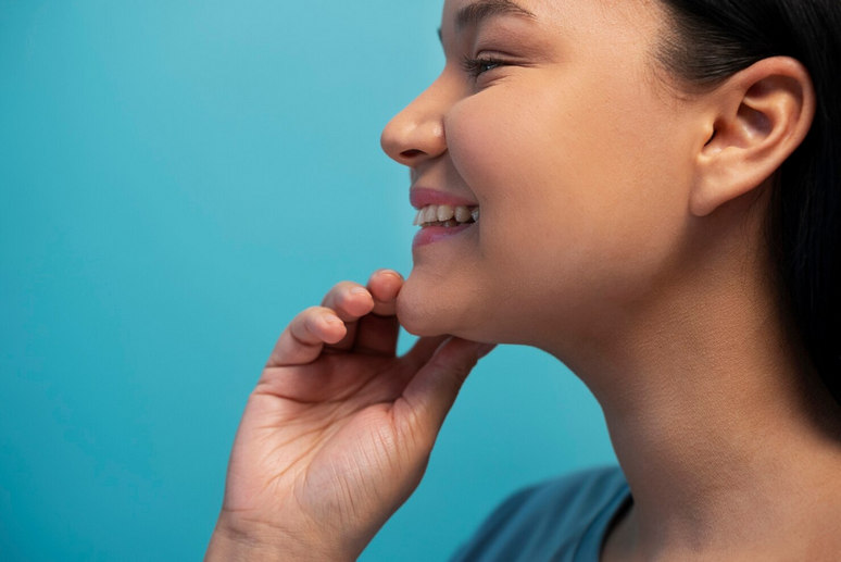 Firmness in the jawline